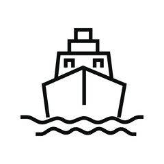 cruise ship icon. line style icon vector 