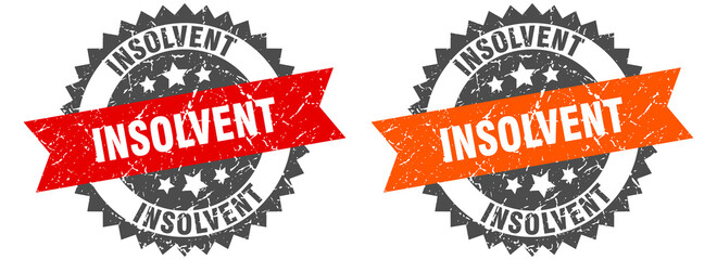 Obraz premium insolvent band sign. insolvent grunge stamp set