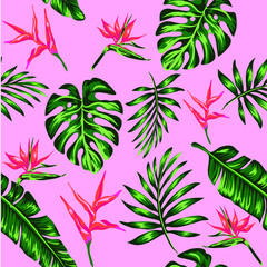 tropical seamless patterns of exotic plants and flowers to create vibrant designs for your work