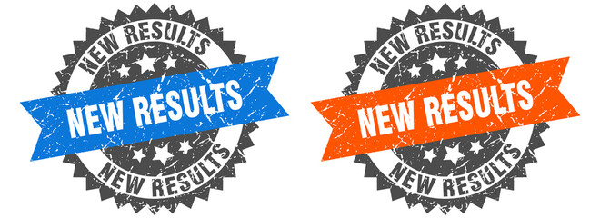 Obraz premium new results band sign. new results grunge stamp set