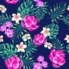 Selbstklebende Fototapeten tropical patterns of exotic plants, flowers and palm leaves to create vibrant designs for your work © SamsonFM