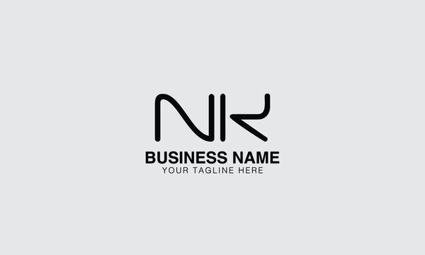 NK N K initial modern minimal creative logo vector template image
