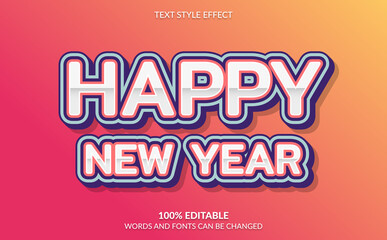 Editable Text Effect, Happy New Year Text Style