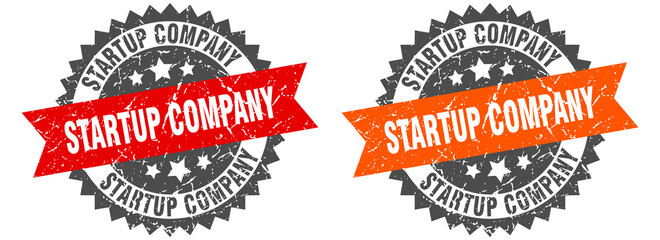 startup company band sign. startup company grunge stamp set
