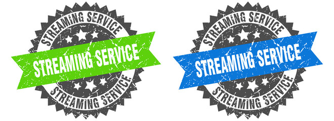 streaming service band sign. streaming service grunge stamp set