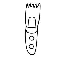 Single Comb for dogs . Equipment for pet care. Vector sketch in the Doodle style, isolated on a white background.