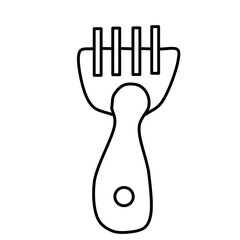 Single Comb for dogs . Equipment for pet care. Vector sketch in the Doodle style, isolated on a white background.