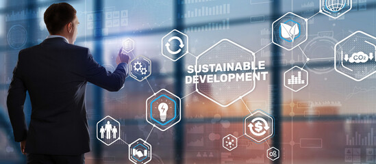 Sustainable development, ecology and environment protection concept. Renewable energy and natural...