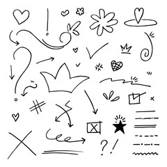 Doodle vector set illustration with hand draw line art style vector.