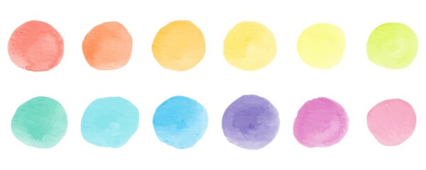 カラフルな水彩アイコンセット