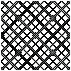 Anyam cross line square pattern Repeated white rhombuses on black background. Ethnic wallpaper. Seamless surface pattern design with diamonds ornament. Checks motif. Digital paper, textile print, page