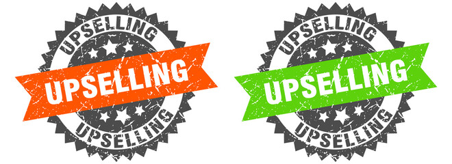 Obraz premium upselling band sign. upselling grunge stamp set