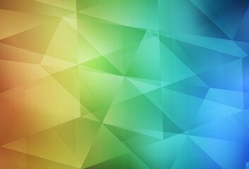 Light Blue, Yellow vector triangle mosaic texture.