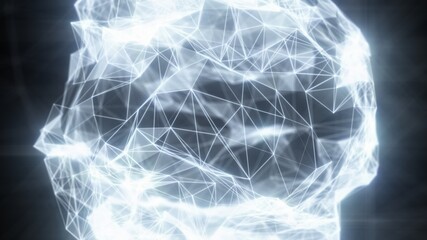 Digital Connected Network Graph Sci-Fi Holographic Projection Matrix - Abstract Background Texture