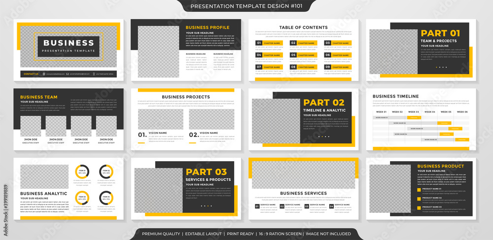 Wall mural minimalist presentation template with simple and clean layout use for business profile and annual re