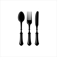 Cutlery Icon, Fork, Spoon And Knife