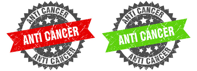 Obraz premium anti cancer band sign. anti cancer grunge stamp set