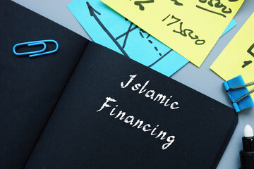 Business concept about Islamic Financing with sign on the piece of paper.
