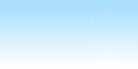 Sparse glowing snow Christmas background. Subtle f