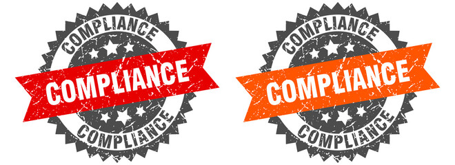 compliance band sign. compliance grunge stamp set
