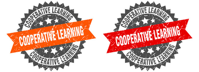 cooperative learning band sign. cooperative learning grunge stamp set