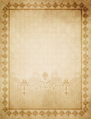 Vintage paper background with decorative border.