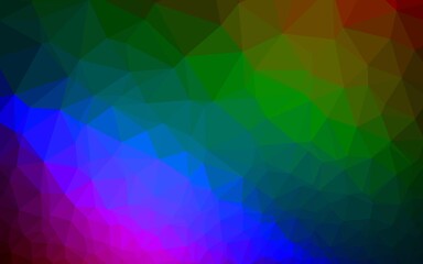 Dark Multicolor, Rainbow vector polygon abstract background.