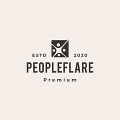 people flare light hipster vintage logo vector icon illustration