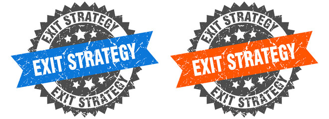 exit strategy band sign. exit strategy grunge stamp set