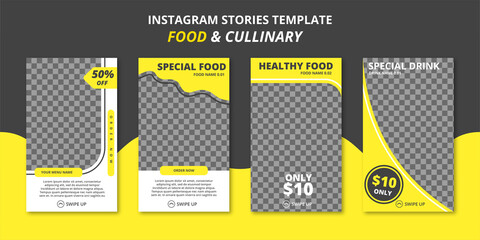 Food and restaurant promotion instagram stories collection template