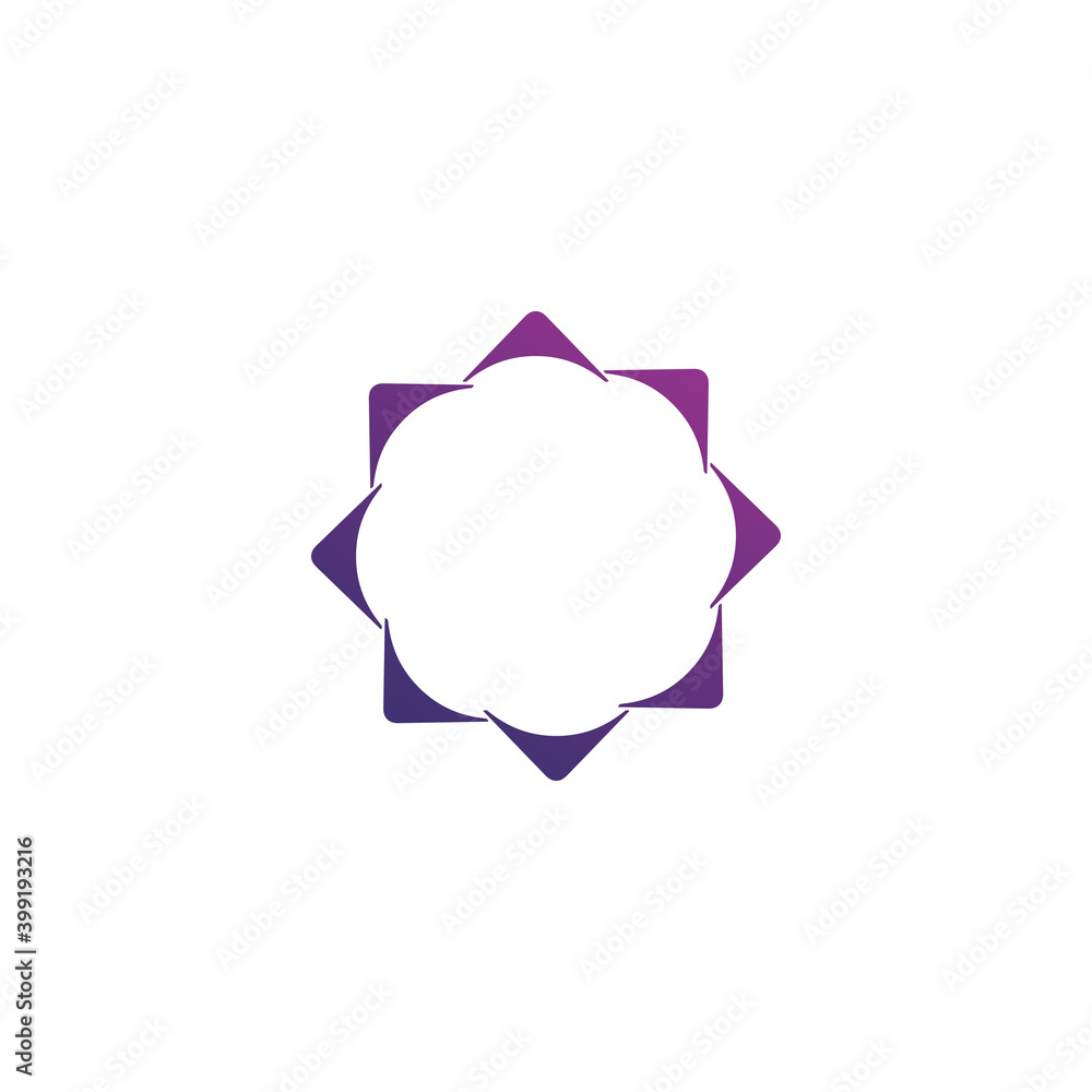 Poster vector isolated sun logo design template. abstract dots symbol. icon round shape. stock vector illus