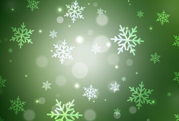 Dark Green vector pattern in Christmas style.