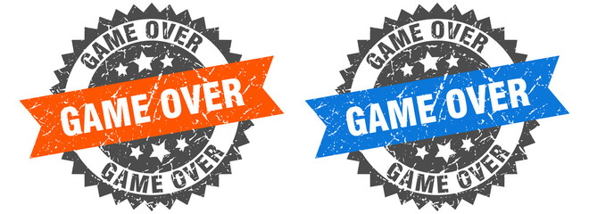 Fototapeta premium game over band sign. game over grunge stamp set