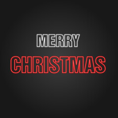 Neon text Marry Christmas and Happy New Year