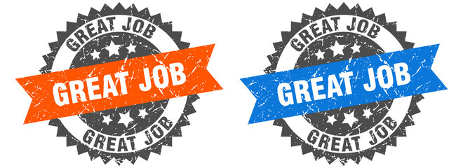 great job band sign. great job grunge stamp set