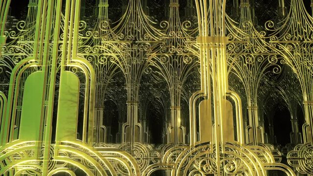 Art Deco Style Columns Wall is motion footage for festival films and cinematic in celebrate scene. Also good background for scene and titles, logos.