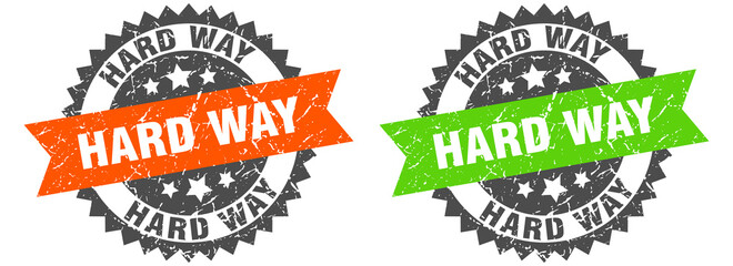 hard way band sign. hard way grunge stamp set