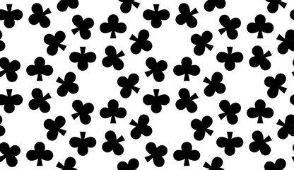 Fototapeta premium Seamless pattern with Clubs card suit. Endless background. Vector illustration.
