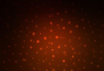 Dark Red vector pattern with christmas snowflakes, stars.