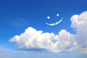 Smilie from cloud in the blue sky