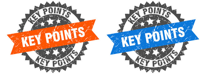 key points band sign. key points grunge stamp set