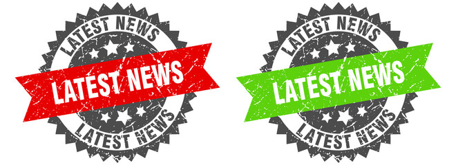Obraz premium latest news band sign. latest news grunge stamp set