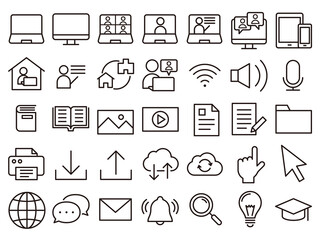 オンライン学習アイコン Online education icon