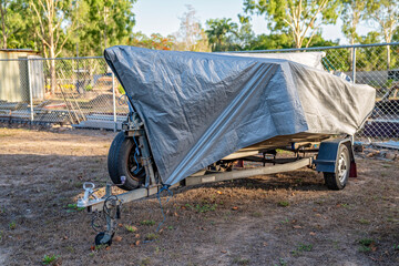 Boat Covered With Tarpaulin