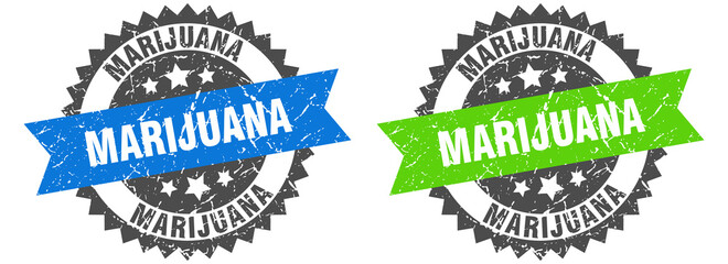 Obraz premium marijuana band sign. marijuana grunge stamp set