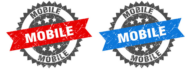 mobile band sign. mobile grunge stamp set