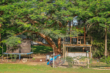 Childrens Playground In a Country Backyard