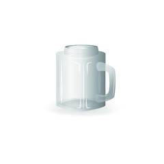 Glass cup, jar on an isolated white background. Vector illustration.