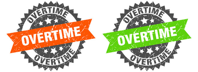 overtime band sign. overtime grunge stamp set