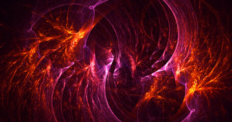 Fototapeta na wymiar 3D rendering abstract multicolor fractal light background 
